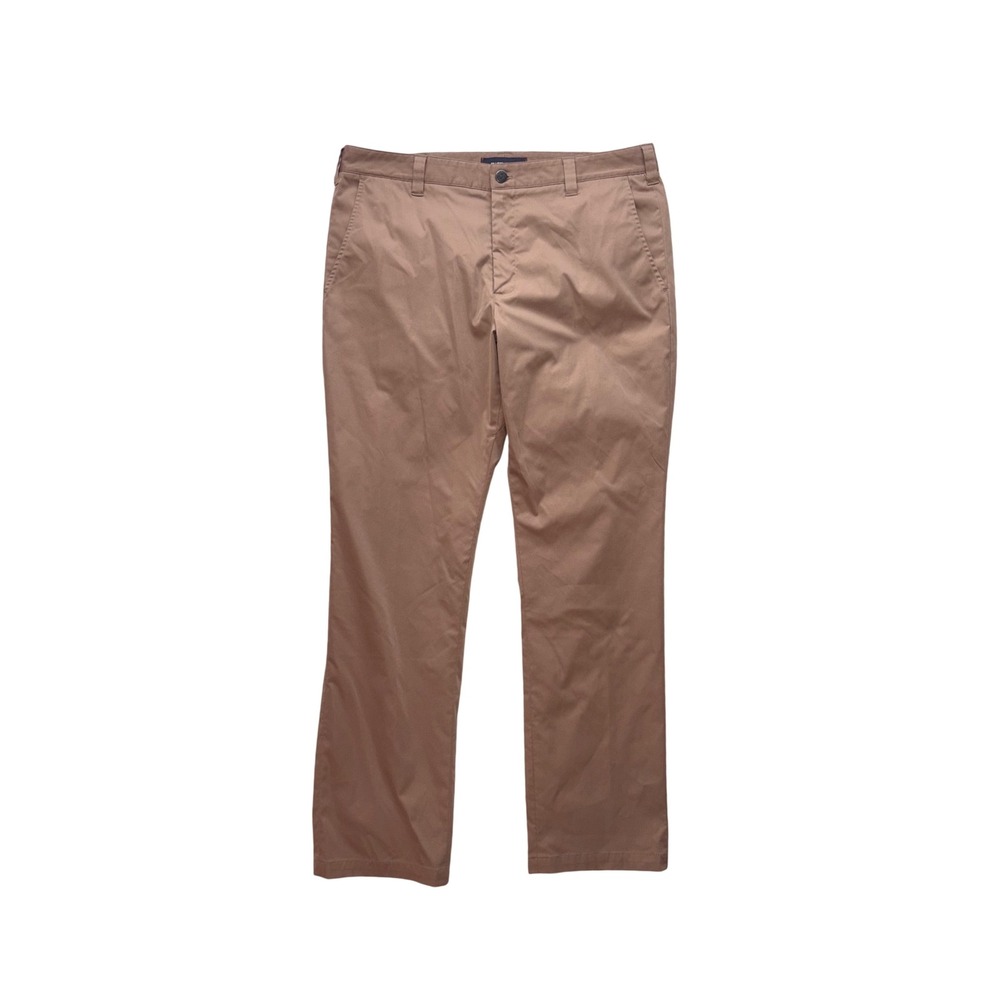 BLUFFWORKS Chino Pants Mens 36x32 Brown Regular Fit Travel Tech Trousers